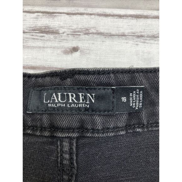 Lauren Ralph Lauren Jeans Womens Size 16  Black High Rise Skinny Ankle Stretch - Picture 9 of 11